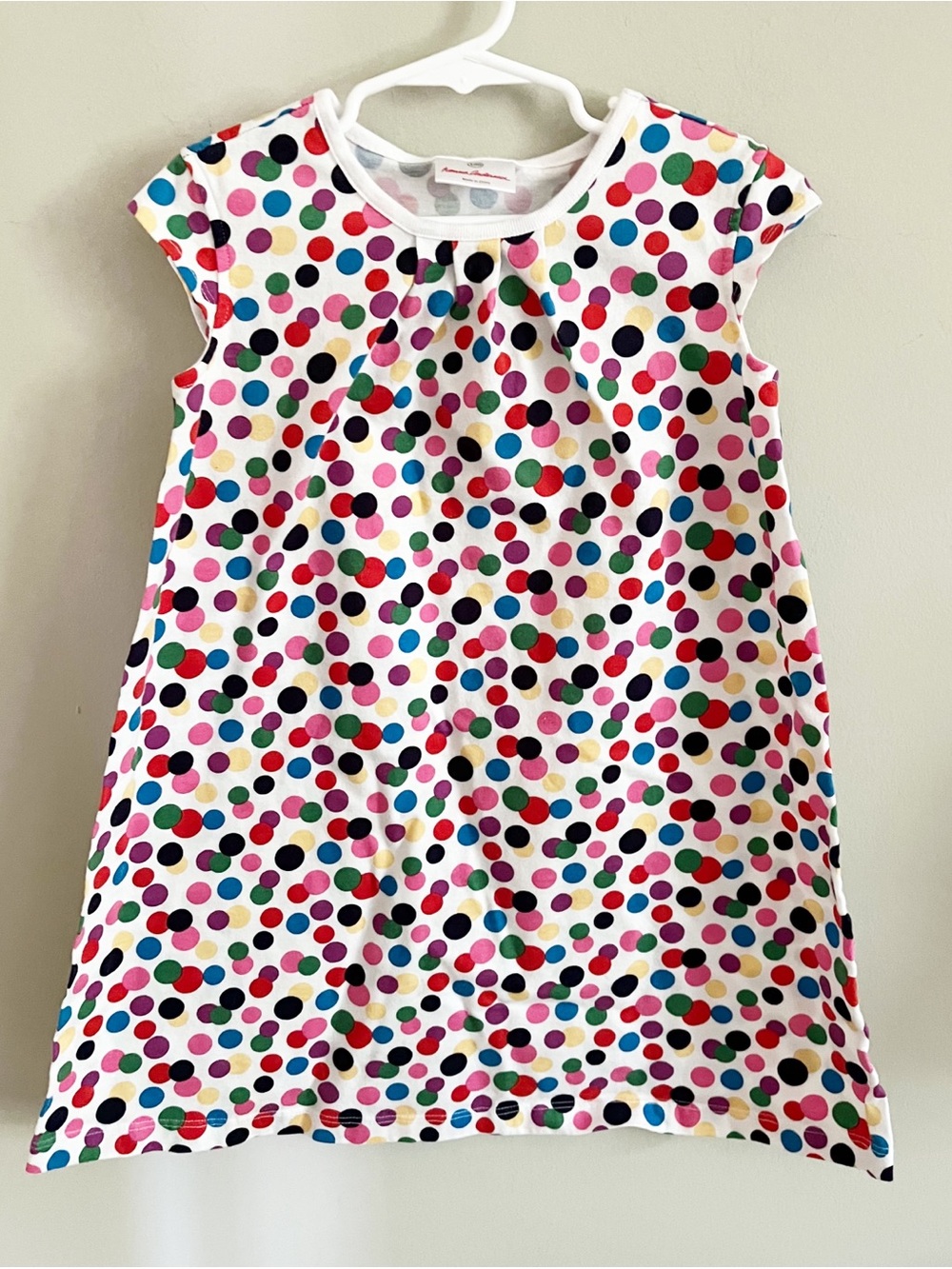 Hanna Andersson multi color polka dot play dress cap sleeve 120 (6)